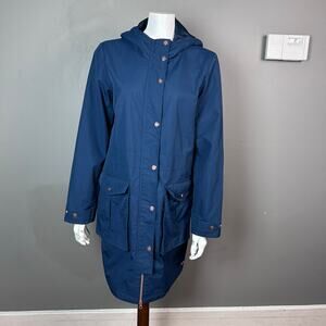 Sweaty Betty Coat Size M Blue waterproof parka cargo pockets athleisure midi